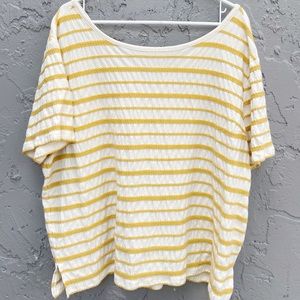 Old Navy Womens Short Sleeves Mustard Yellow Casual Pullover Blouse Top Sz XXL